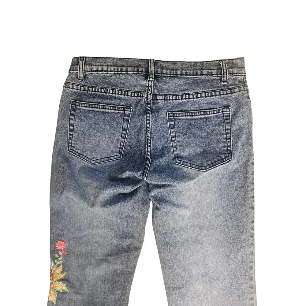 Vintage Willi Smith Paisley Jeans Embroidered Y2K Bootcut Sz 10 - Picture 8 of 8